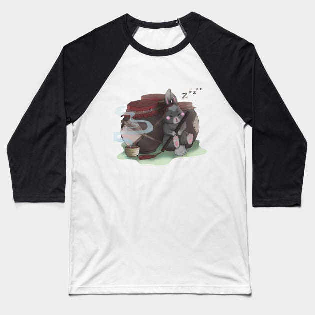 Wei Ying Rabbit Baseball T-Shirt by FoxyTwinkle